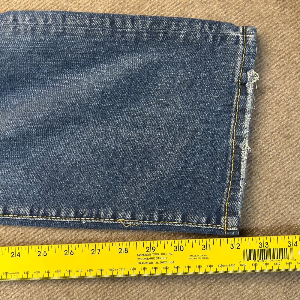 Grindhouse Denim Jeans Men's 42x32 Blue Distressed Patches Whiskers Stretch NEW - Picture 14 of 16